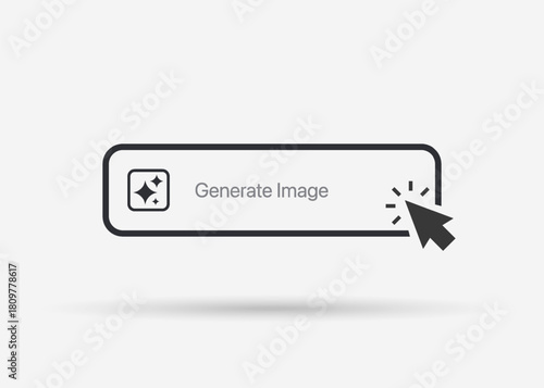 Ai Generate button.  Text to artificial intelligence image generator. Call for assistant help, image and text generator symbol.