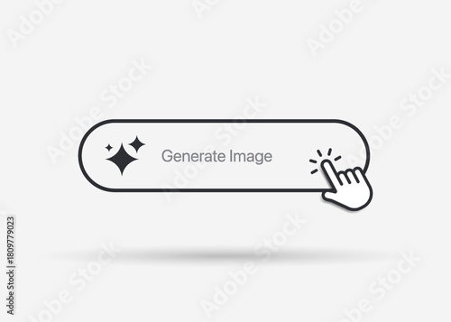 Ai Generate button.  Text to artificial intelligence image generator. Call for assistant help, image and text generator symbol.