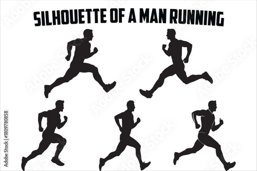 Running Man Silhouette Pack – Jogging and Workout Vector