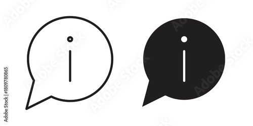 Info icon in minimal flat, stroke style. suitable for graphic designs