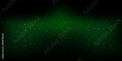 Realistic texture of mystical smoke in the background, with green fog swirling and sparkling with glowing particles, as starry neon magic dust shimmers throughout.