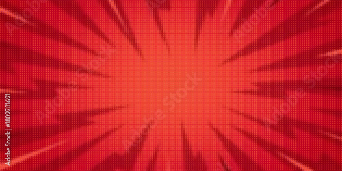 Comic paint splash and bright light effect. Vector cartoon illustration of anime style background with color liquid burst, abstract flame explosion with neon shine in center, battle attack backdrop