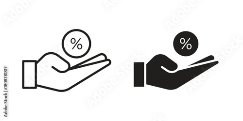 Interest icon in minimal flat, stroke style. suitable for graphic designs