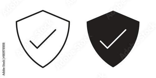 Insured icon in minimal flat, stroke style. suitable for graphic designs