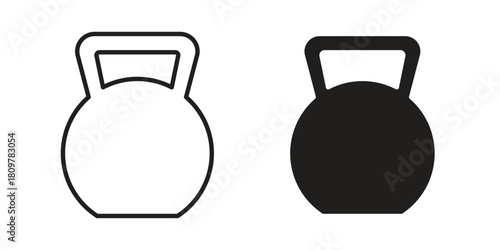 Kettlebell icon in minimal flat, stroke style. suitable for graphic designs