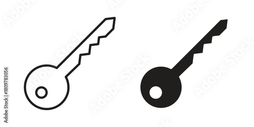 key icon in minimal flat, stroke style. suitable for graphic designs