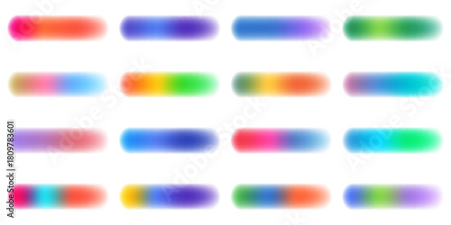 Gradient Web Buttons Set. Blank buttons for web site, UI, mobile devices. Vector illustration