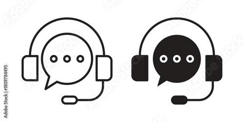 Live chat icon in minimal flat, stroke style. suitable for graphic designs