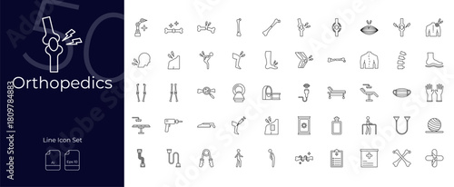 Orthopedics Line Editable Icons set