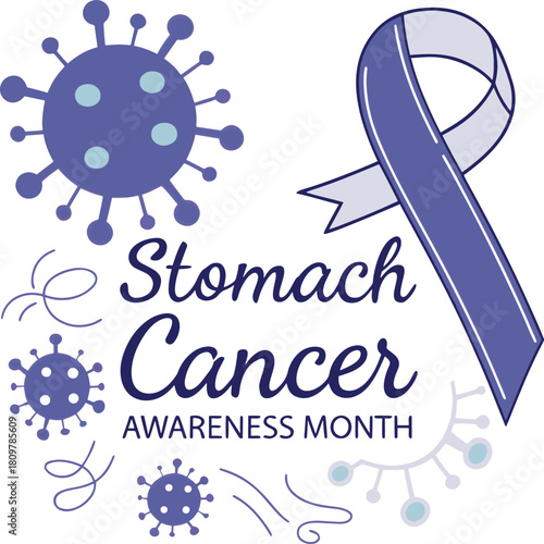 : Stomach-cancer-awareness-month---periwinkle-ribbon vector