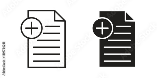 Medical report icon in minimal flat, stroke style. suitable for graphic designs