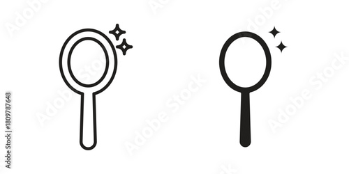 Mirror icon in minimal flat, stroke style. suitable for graphic designs