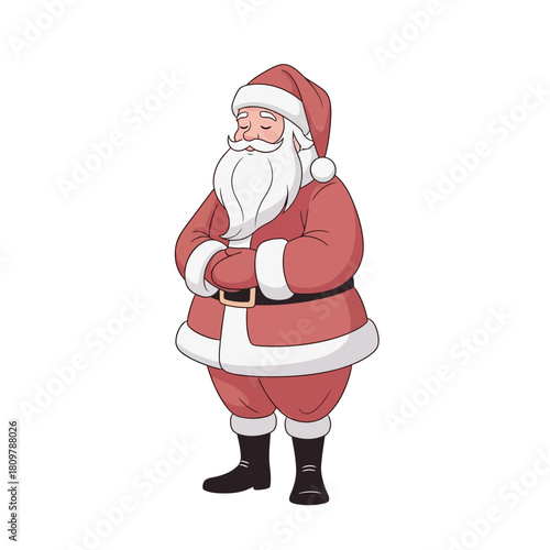 Peaceful contemplation of Santa Claus: Embracing the quiet spirit of Christmas eve anticipation