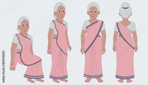 IIndian village women cartoon character