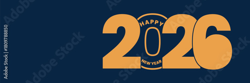 Happy new year 2026 celebration banner, new beginning, future greetings Vector