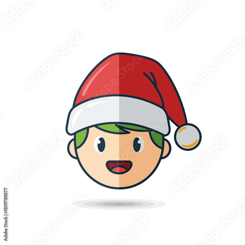 Festive cartoon character wearing a santa hat celebrating the holiday season merrily