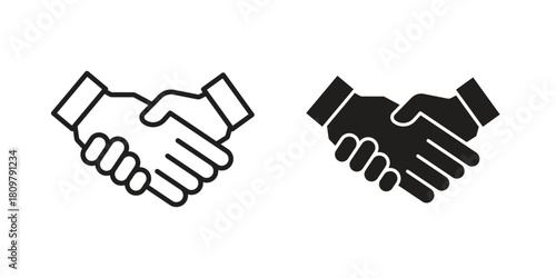 Partnership icon in minimal flat, stroke style. suitable for graphic designs