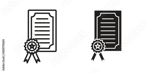 Patented icon in minimal flat, stroke style. suitable for graphic designs