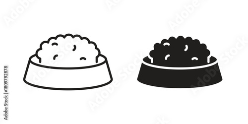 Pet food icon in minimal flat, stroke style. suitable for graphic designs