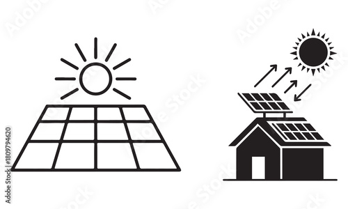 Solar Panel Systems, Wind Turbine Graphics, and Eco-Friendly Energy Storage Vector Set