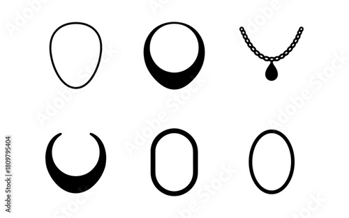 Minimalist silhouette jewelry shapes featuring necklaces and pendants