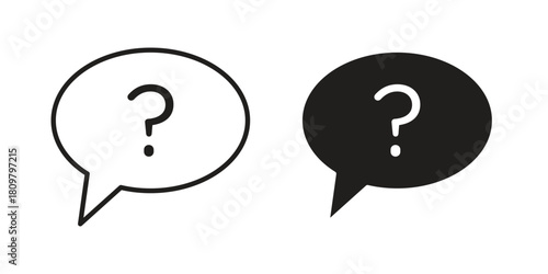 Question mark icon in minimal flat, stroke style. suitable for graphic designs