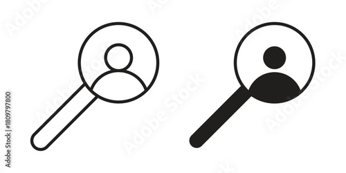 Recruitment icon in minimal flat, stroke style. suitable for graphic designs