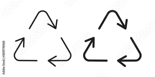 Recycle icon in minimal flat, stroke style. suitable for graphic designs