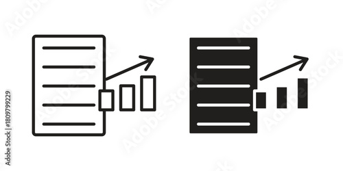 Report icon in minimal flat, stroke style. suitable for graphic designs