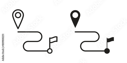 Roadmap icon in minimal flat, stroke style. suitable for graphic designs
