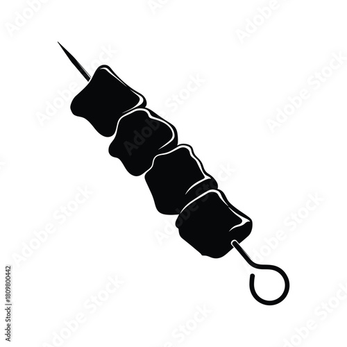 Silhouette of a shish kebab isolated on, perfect for food and grilling themes