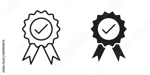 Rosette icon in minimal flat, stroke style. suitable for graphic designs