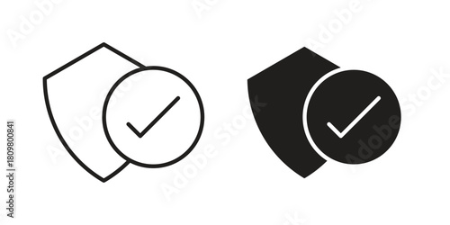 Safe icon in minimal flat, stroke style. suitable for graphic designs