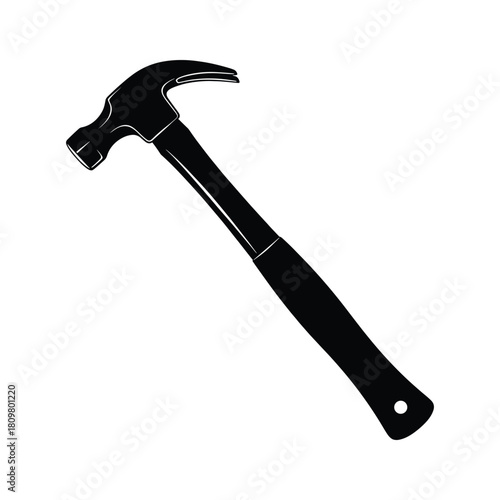 Silhouette of a hammer isolated on, ideal for construction, repair, and tool related designs
