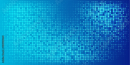 Light Blue, Green vector modern geometrical circle abstract background. Dotted texture template. Geometric pattern in halftone style with gradient.