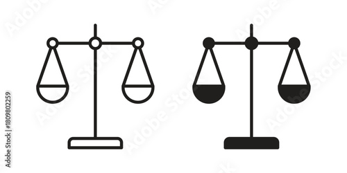 Scales icon in minimal flat, stroke style. suitable for graphic designs