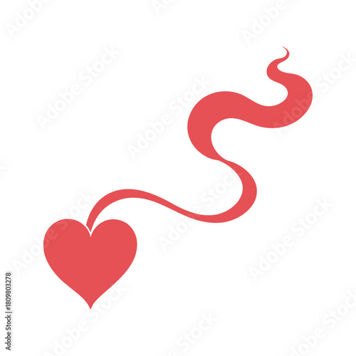 romantic smoky heart trail vector
