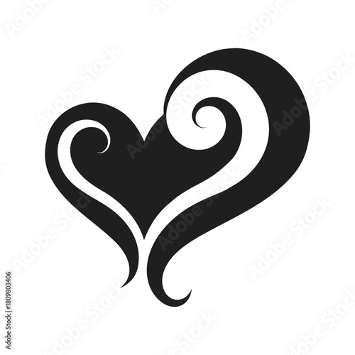 twin smoke swirl heart shape vector