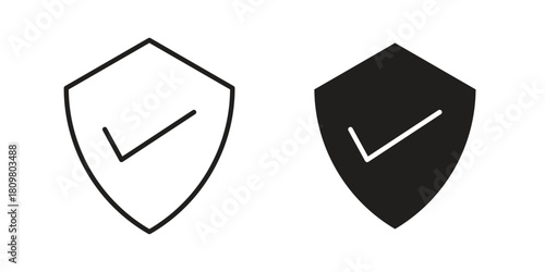 Security icon in minimal flat, stroke style. suitable for graphic designs