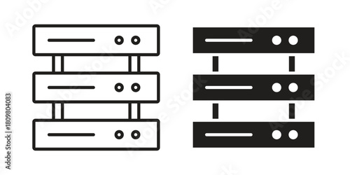 Server icon in minimal flat, stroke style. suitable for graphic designs