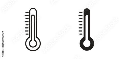 Thermometer icon in minimal flat, stroke style. suitable for graphic designs