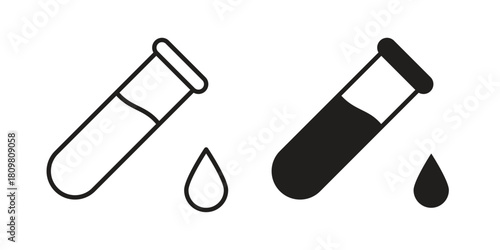 Test tube icon in minimal flat, stroke style. suitable for graphic designs