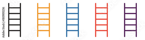 Ladder icon set for climbing, vector illustration.