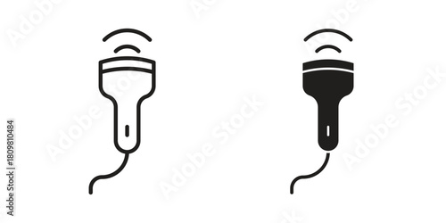 Ultrasound icon in minimal flat, stroke style. suitable for graphic designs