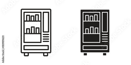 Vending machine icon in minimal flat, stroke style. suitable for graphic designs