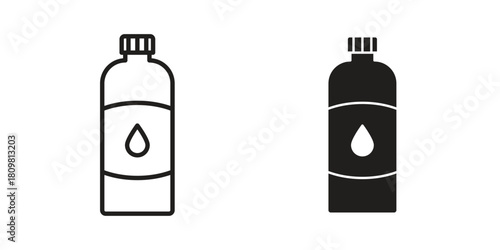 Water bottle icon in minimal flat, stroke style. suitable for graphic designs