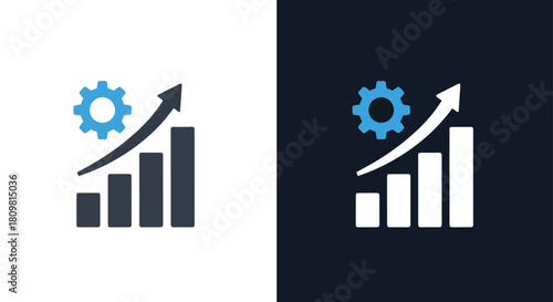 Business growth and success concept icons - Vector icon symbol for website - Icon vector - Blue icon vector - Line and glyph solid icon and logo template