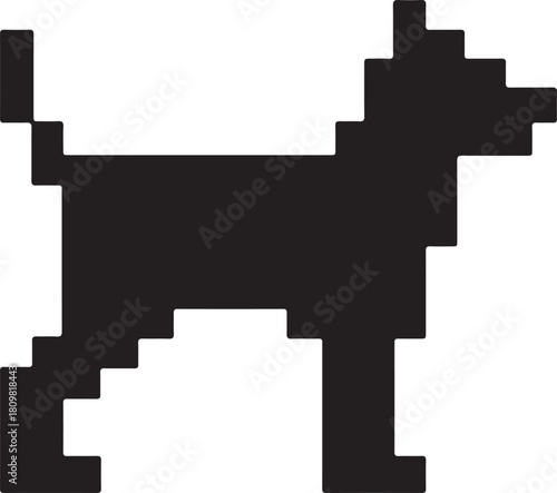 Pixelated dog illustration a simple blocky representation of a canine form