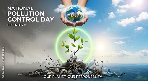 National Pollution Control Day Awareness Illustration