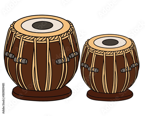traditional Indian tabla drum set